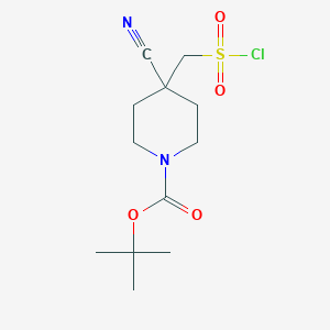 molecular formula C12H19ClN2O4S B6602920 tert-butyl 4-[(chlorosulfonyl)methyl]-4-cyanopiperidine-1-carboxylate CAS No. 2253631-04-6