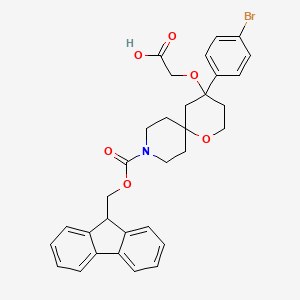 molecular formula C32H32BrNO6 B6602927 2-{[4-(4-bromophenyl)-9-{[(9H-fluoren-9-yl)methoxy]carbonyl}-1-oxa-9-azaspiro[5.5]undecan-4-yl]oxy}acetic acid CAS No. 2253640-82-1