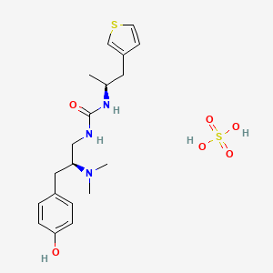 1-[(2S)-2-(dimethylamino)-3-(4-hydroxyphenyl)propyl]-3-[(2S)-1-(thiophen-3-yl)propan-2-yl]urea, sulfuric acid
