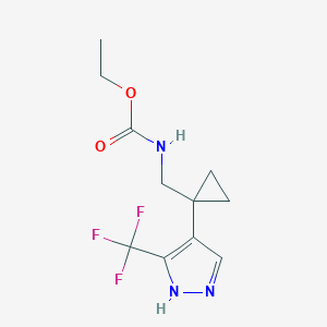 molecular formula C11H14F3N3O2 B6603042 ethyl N-({1-[3-(trifluoromethyl)-1H-pyrazol-4-yl]cyclopropyl}methyl)carbamate CAS No. 2225136-55-8