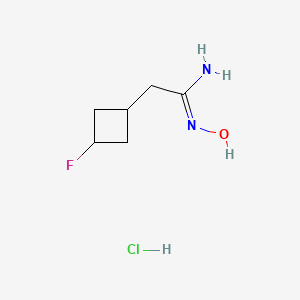 molecular formula C6H12ClFN2O B6603045 N'-hydroxy-2-[(1r,3s)-3-fluorocyclobutyl]ethanimidamide hydrochloride CAS No. 2307692-66-4