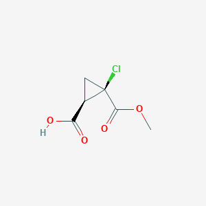 molecular formula C6H7ClO4 B6603053 rac-(1R,2R)-2-chloro-2-(methoxycarbonyl)cyclopropane-1-carboxylic acid, cis CAS No. 2307782-34-7