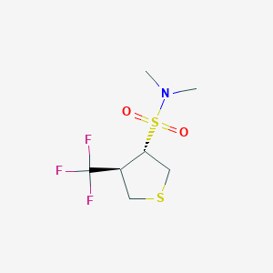 molecular formula C7H12F3NO2S2 B6603067 rac-(3R,4S)-N,N-dimethyl-4-(trifluoromethyl)thiolane-3-sulfonamide, trans CAS No. 2230807-90-4