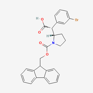 molecular formula C27H24BrNO4 B6603085 rac-(2R)-2-(3-bromophenyl)-2-[(2S)-1-{[(9H-fluoren-9-yl)methoxy]carbonyl}pyrrolidin-2-yl]acetic acid CAS No. 2241142-22-1