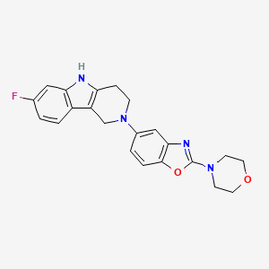 molecular formula C22H21FN4O2 B6603194 5-{7-fluoro-1H,2H,3H,4H,5H-pyrido[4,3-b]indol-2-yl}-2-(morpholin-4-yl)-1,3-benzoxazole CAS No. 2361566-66-5