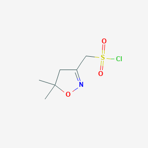 molecular formula C6H10ClNO3S B6603254 (5,5-dimethyl-4,5-dihydro-1,2-oxazol-3-yl)methanesulfonyl chloride CAS No. 2649071-18-9