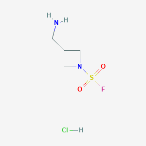 molecular formula C4H10ClFN2O2S B6603270 3-(aminomethyl)azetidine-1-sulfonyl fluoride hydrochloride CAS No. 2305255-66-5
