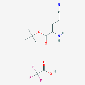 molecular formula C11H17F3N2O4 B6603276 tert-butyl 2-amino-4-cyanobutanoate, trifluoroacetic acid CAS No. 2305253-75-0