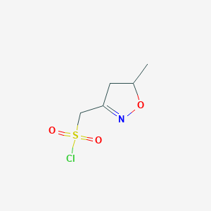 molecular formula C5H8ClNO3S B6603283 (5-methyl-4,5-dihydro-1,2-oxazol-3-yl)methanesulfonyl chloride CAS No. 2649003-89-2