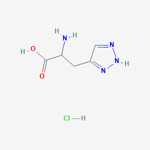 molecular formula C5H9ClN4O2 B6603297 2-amino-3-(1H-1,2,3-triazol-4-yl)propanoic acid hydrochloride CAS No. 2309449-00-9