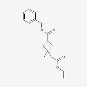 molecular formula C17H20O4 B6603313 5-benzyl 1-ethyl spiro[2.3]hexane-1,5-dicarboxylate CAS No. 2344678-73-3