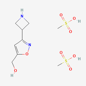 [3-(azetidin-3-yl)-1,2-oxazol-5-yl]methanol, bis(methanesulfonic acid)