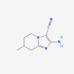 2-amino-7-methyl-5H,6H,7H,8H-imidazo[1,2-a]pyridine-3-carbonitrile