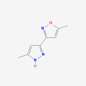 molecular formula C8H9N3O B6603344 5-methyl-3-(5-methyl-1H-pyrazol-3-yl)-1,2-oxazole CAS No. 35592-90-6