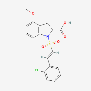 1-[(1E)-2-(2-chlorophenyl)ethenesulfonyl]-4-methoxy-2,3-dihydro-1H-indole-2-carboxylic acid