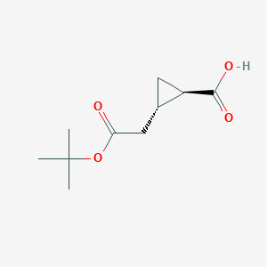 molecular formula C10H16O4 B6603410 rac-(1R,2S)-2-[2-(tert-butoxy)-2-oxoethyl]cyclopropane-1-carboxylic acid, trans CAS No. 79252-62-3
