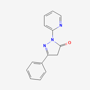 molecular formula C14H11N3O B6603417 3-phenyl-1-(pyridin-2-yl)-4,5-dihydro-1H-pyrazol-5-one CAS No. 111987-96-3