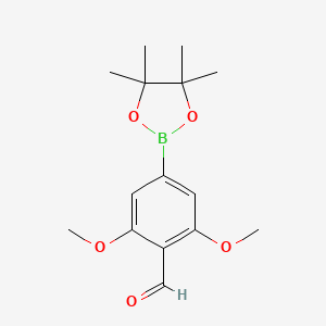 molecular formula C15H21BO5 B6603423 2,6-dimethoxy-4-(4,4,5,5-tetramethyl-1,3,2-dioxaborolan-2-yl)benzaldehyde CAS No. 2369068-26-6