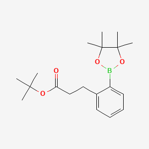 molecular formula C19H29BO4 B6603431 tert-butyl 3-[2-(4,4,5,5-tetramethyl-1,3,2-dioxaborolan-2-yl)phenyl]propanoate CAS No. 2834088-70-7