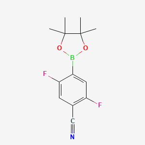 molecular formula C13H14BF2NO2 B6603469 2,5-difluoro-4-(tetramethyl-1,3,2-dioxaborolan-2-yl)benzonitrile CAS No. 1817835-83-8
