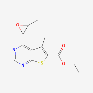 molecular formula C13H14N2O3S B6603597 5-甲基-4-(3-甲基氧代环丙烷-2-基)噻吩并[2,3-d]嘧啶-6-羧酸乙酯 CAS No. 2243515-59-3