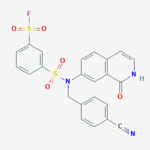 molecular formula C23H16FN3O5S2 B6603660 3-{[(4-cyanophenyl)methyl](1-oxo-1,2-dihydroisoquinolin-7-yl)sulfamoyl}benzene-1-sulfonyl fluoride CAS No. 2225141-84-2