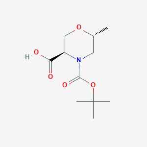 molecular formula C11H19NO5 B6603697 (3R,6R)-4-[(tert-butoxy)carbonyl]-6-methylmorpholine-3-carboxylic acid CAS No. 2248340-25-0