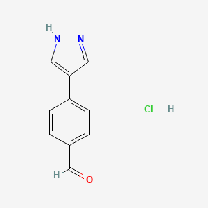 molecular formula C10H9ClN2O B6603706 4-(1H-pyrazol-4-yl)benzaldehyde hydrochloride CAS No. 2440023-80-1