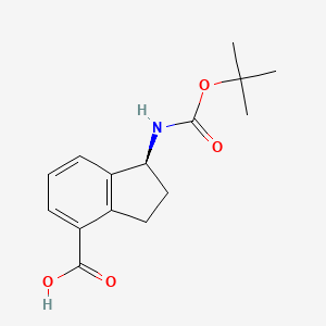 molecular formula C15H19NO4 B6603747 (1S)-1-{[(tert-butoxy)carbonyl]amino}-2,3-dihydro-1H-indene-4-carboxylic acid CAS No. 2816820-27-4