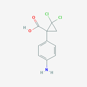 molecular formula C10H9Cl2NO2 B6603967 1-(4-aminophenyl)-2,2-dichlorocyclopropane-1-carboxylic acid CAS No. 2137549-55-2