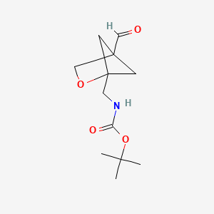 molecular formula C12H19NO4 B6604032 tert-butyl N-({4-formyl-2-oxabicyclo[2.1.1]hexan-1-yl}methyl)carbamate CAS No. 2173996-59-1