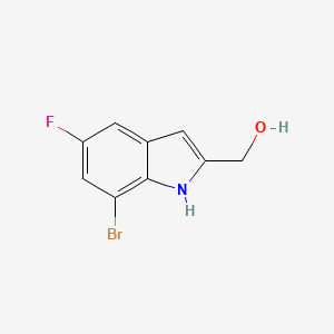 molecular formula C9H7BrFNO B6604037 (7-bromo-5-fluoro-1H-indol-2-yl)methanol CAS No. 2748631-68-5