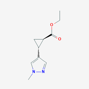 rac-ethyl (1R,2R)-2-(1-methyl-1H-pyrazol-4-yl)cyclopropane-1-carboxylate, trans