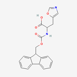 molecular formula C21H18N2O5 B6604158 2-({[(9H-fluoren-9-yl)methoxy]carbonyl}amino)-3-(1,3-oxazol-5-yl)propanoic acid CAS No. 1822476-05-0