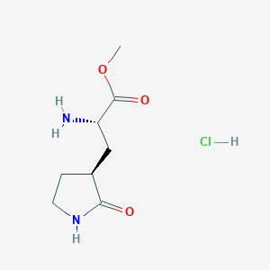 molecular formula C8H15ClN2O3 B6604189 methyl (2S)-2-amino-3-[(3S)-2-oxopyrrolidin-3-yl]propanoate hydrochloride CAS No. 1429218-41-6