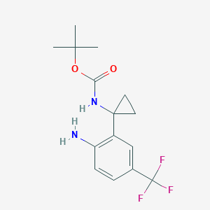 molecular formula C15H19F3N2O2 B6604205 tert-butyl N-{1-[2-amino-5-(trifluoromethyl)phenyl]cyclopropyl}carbamate CAS No. 2356607-75-3