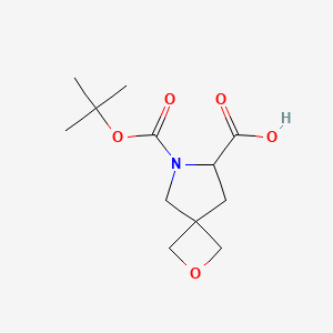 molecular formula C12H19NO5 B6604240 6-[(tert-butoxy)carbonyl]-2-oxa-6-azaspiro[3.4]octane-7-carboxylic acid CAS No. 2866308-72-5