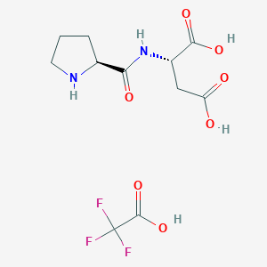 molecular formula C11H15F3N2O7 B6604275 (2S)-2-{[(2S)-pyrrolidin-2-yl]formamido}butanedioic acid, trifluoroacetic acid CAS No. 2260917-56-2