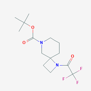 molecular formula C14H21F3N2O3 B6604291 tert-butyl 1-(trifluoroacetyl)-1,6-diazaspiro[3.5]nonane-6-carboxylate CAS No. 2624125-59-1