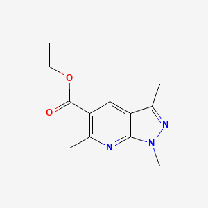 molecular formula C12H15N3O2 B6604308 ethyl 1,3,6-trimethyl-1H-pyrazolo[3,4-b]pyridine-5-carboxylate CAS No. 57411-72-0