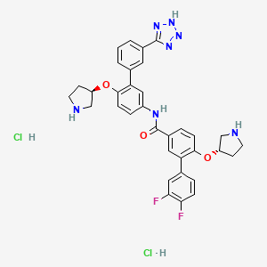 3',4'-difluoro-6-[(3S)-pyrrolidin-3-yloxy]-N-{6-[(3R)-pyrrolidin-3-yloxy]-3'-(2H-1,2,3,4-tetrazol-5-yl)-[1,1'-biphenyl]-3-yl}-[1,1'-biphenyl]-3-carboxamide dihydrochloride