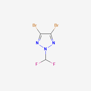 molecular formula C3HBr2F2N3 B6604313 4,5-dibromo-2-(difluoromethyl)-2H-1,2,3-triazole CAS No. 2638535-52-9