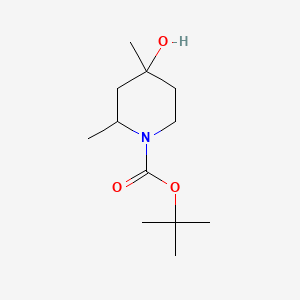 molecular formula C12H23NO3 B6604326 tert-butyl 4-hydroxy-2,4-dimethylpiperidine-1-carboxylate, Mixture of diastereomers CAS No. 2413898-47-0