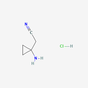 molecular formula C5H9ClN2 B6604346 2-(1-aminocyclopropyl)acetonitrile hydrochloride CAS No. 2113187-62-3