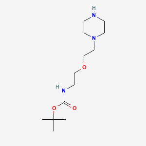 molecular formula C13H27N3O3 B6604354 tert-butyl N-{2-[2-(piperazin-1-yl)ethoxy]ethyl}carbamate CAS No. 2676205-90-4