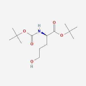 molecular formula C14H27NO5 B6604388 tert-butyl (2R)-2-{[(tert-butoxy)carbonyl]amino}-5-hydroxypentanoate CAS No. 240135-68-6