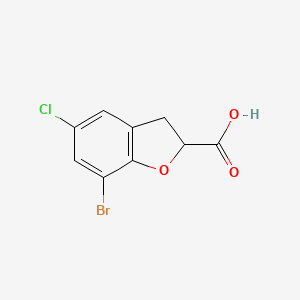 7-bromo-5-chloro-2,3-dihydro-1-benzofuran-2-carboxylic acid
