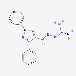molecular formula C17H16N6 B6604500 N-{[(1,3-diphenyl-1H-pyrazol-4-yl)methylidene]amino}guanidine CAS No. 380436-54-4