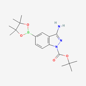 tert-butyl 3-amino-5-(4,4,5,5-tetramethyl-1,3,2-dioxaborolan-2-yl)-1H-indazole-1-carboxylate