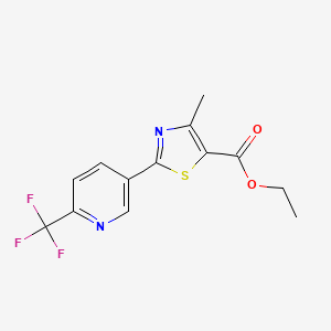 molecular formula C13H11F3N2O2S B6604540 ethyl 4-methyl-2-[6-(trifluoromethyl)pyridin-3-yl]-1,3-thiazole-5-carboxylate CAS No. 2137672-65-0